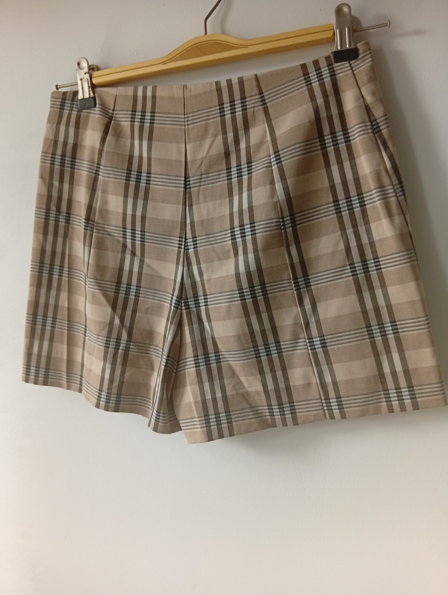 Jupe-short MNG style écossais marron - Taille 34. K0018