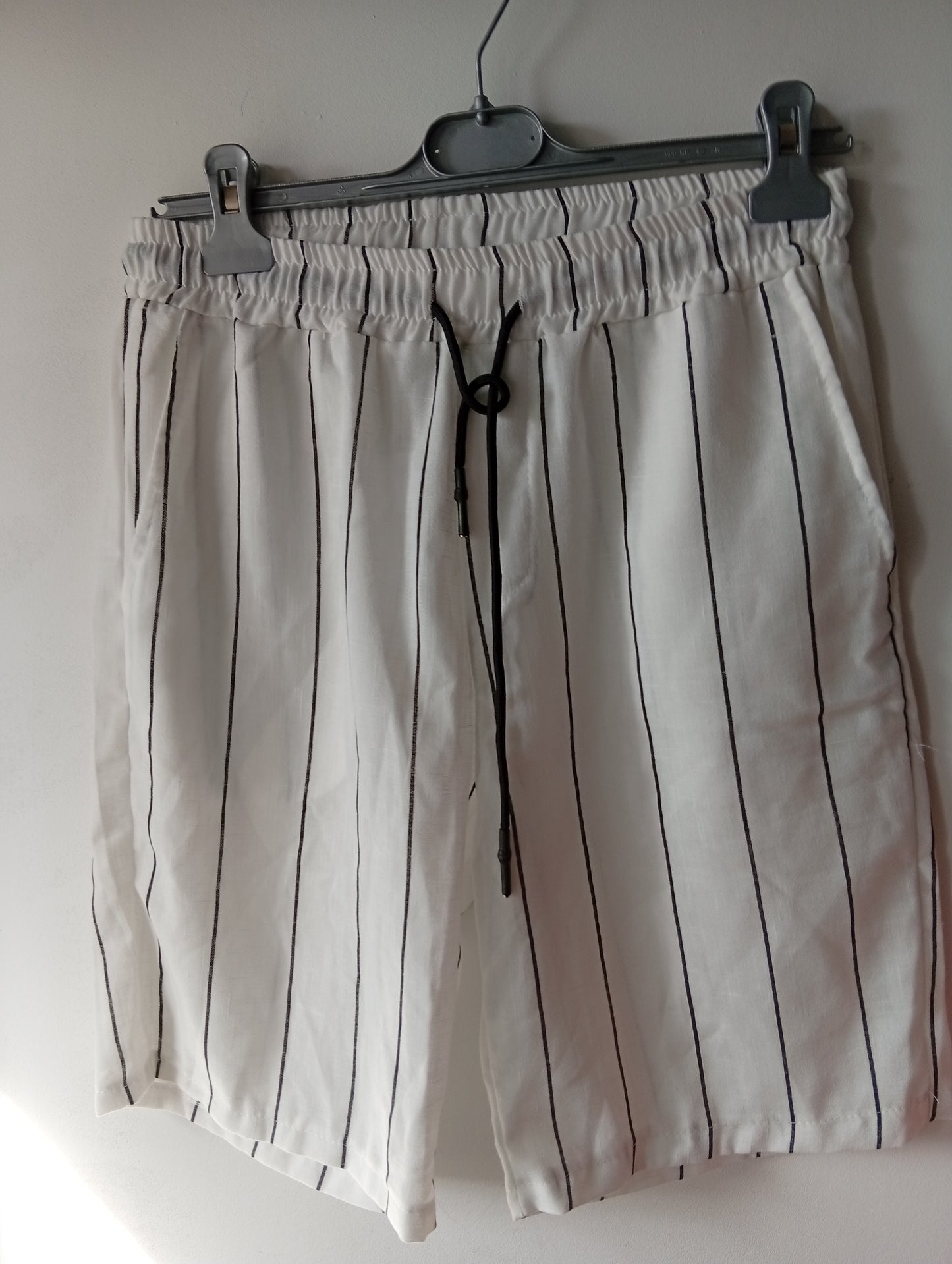 Bermuda Blanc à Rayures Homme KZR Paris - Taille L H0026