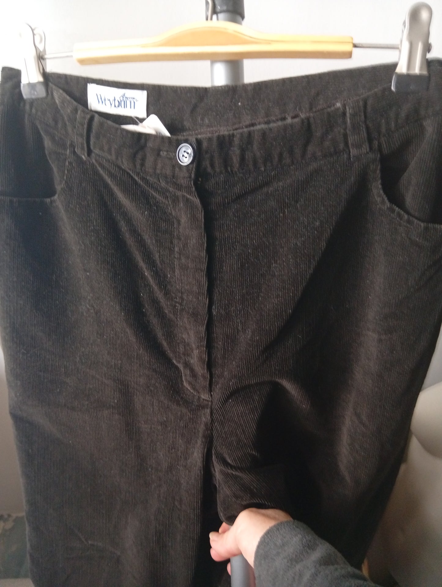 Pantalon velours Anne Weyburn marron T40. A0020