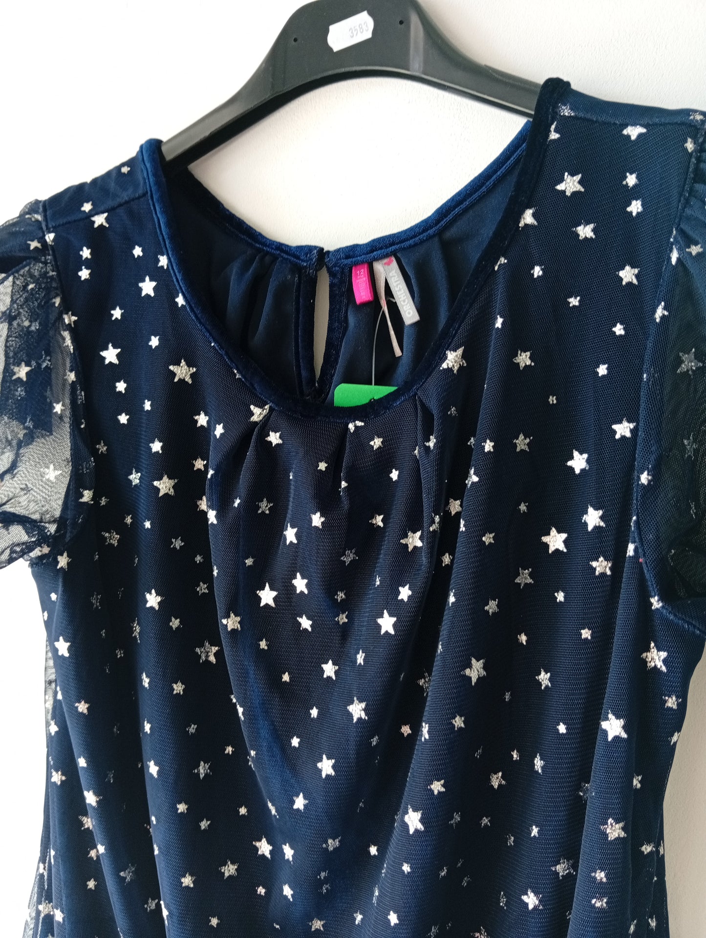 Robe de cérémonie Orchestra fille 12 ans - Tulle étoilé. J006