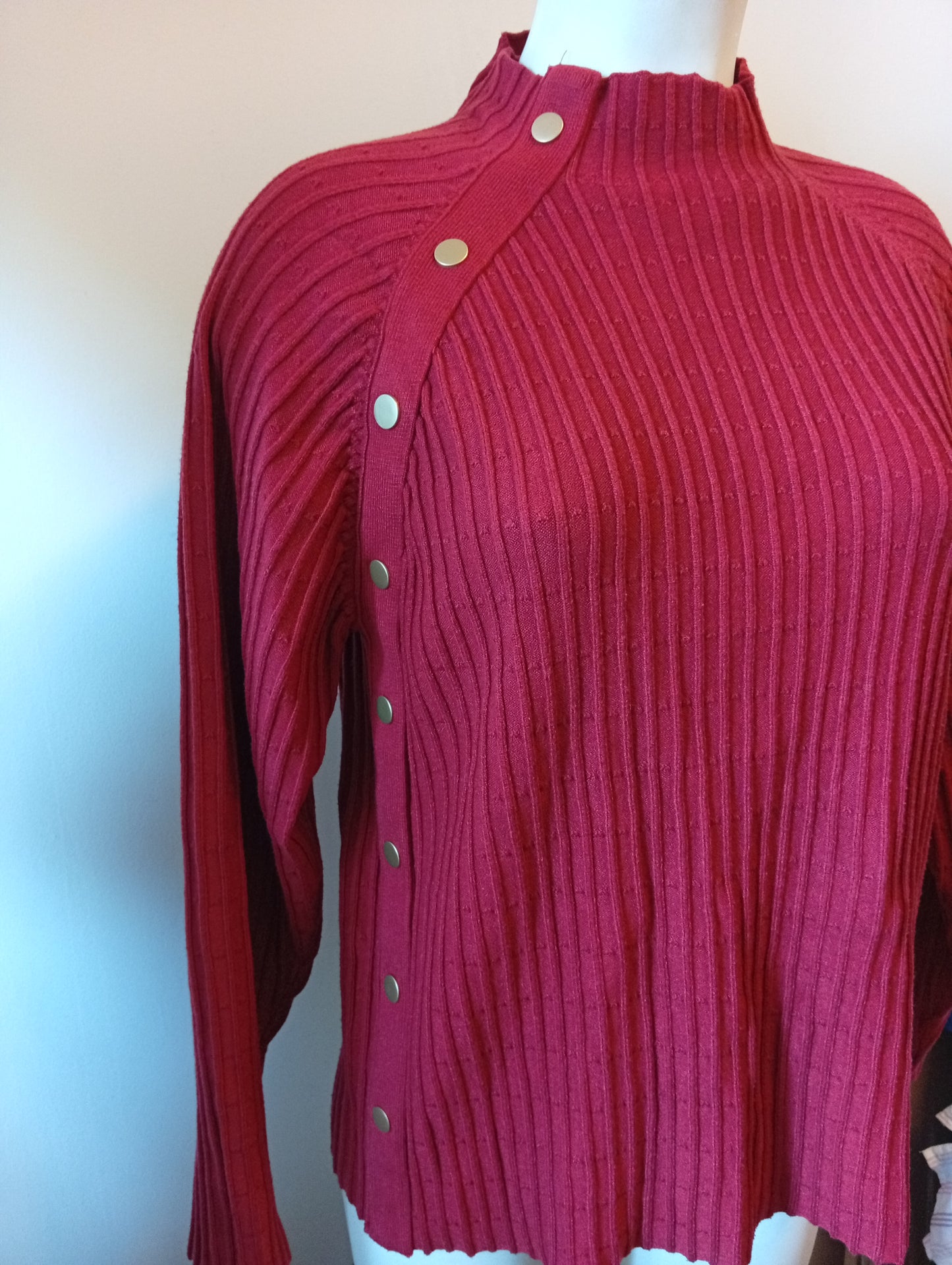 Pull Femme Chemise Basic Fashion Rouge XXL. H0011