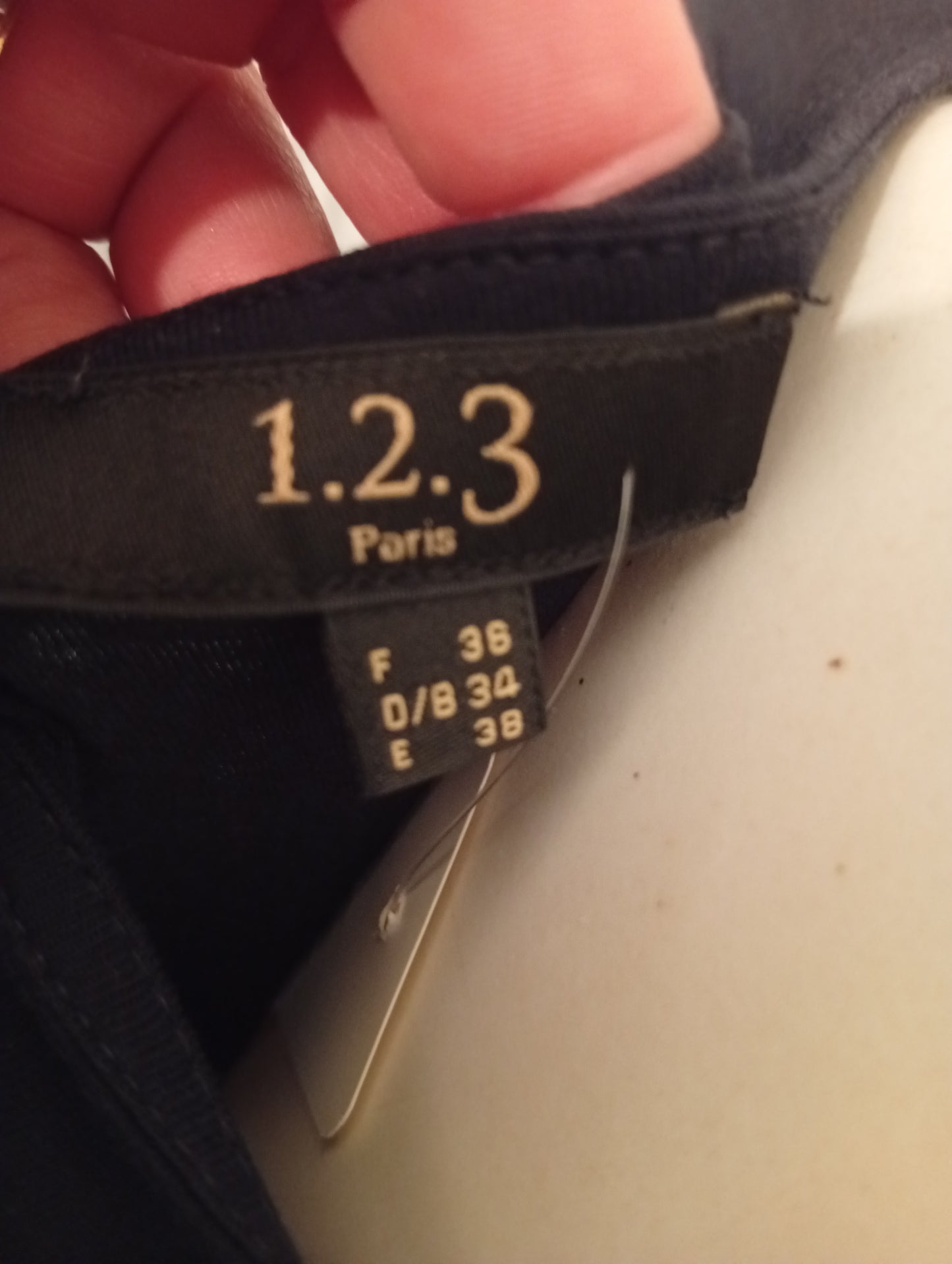 tee-shirt manches longues femme noir motif violet 1 2 3 Paris - Taille 36 D006