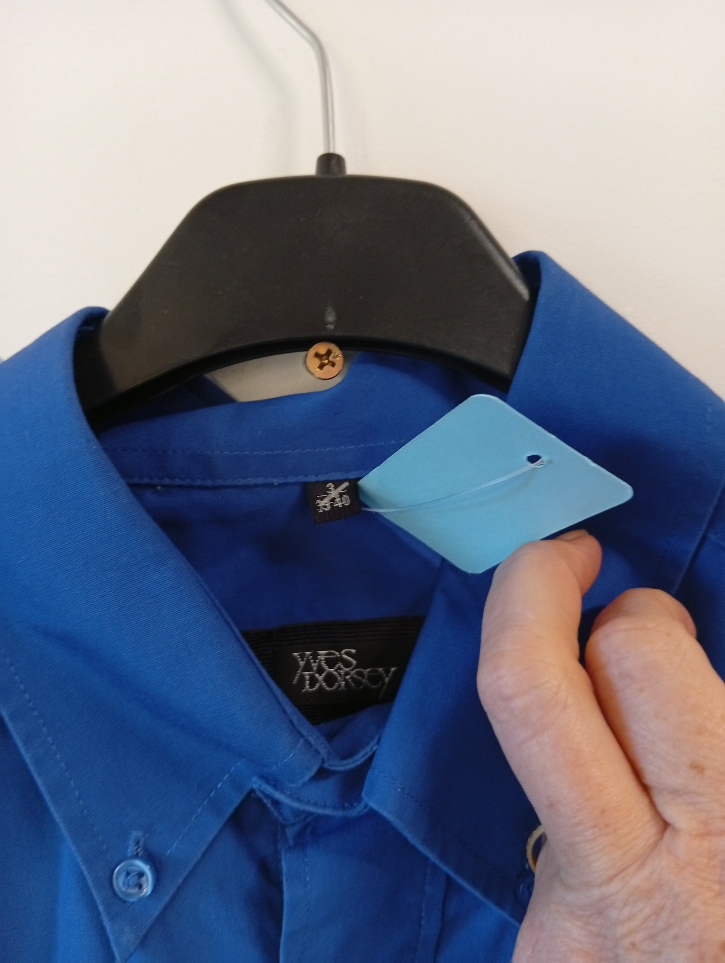 Chemise homme Yves d'Orsay - Taille 39/40 - Bleu - Manches courtes. L0027