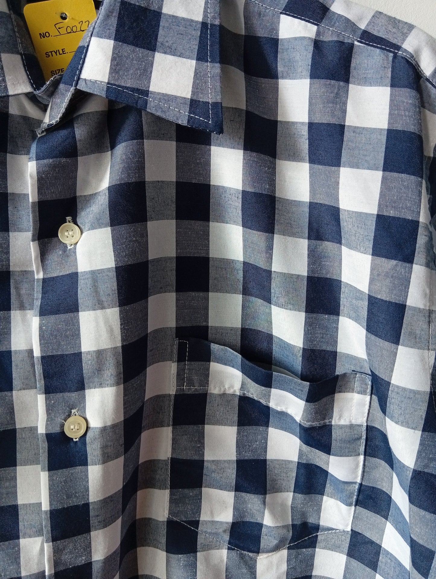 Chemise homme Marc étoile à carreaux blanc et bleu marine - Taille 40. F0022