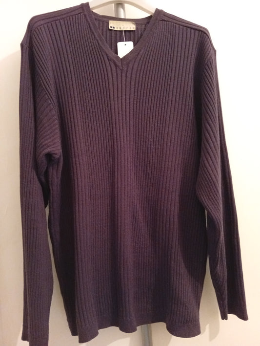 Pull homme Brice col V violet - Taille 5. A0015