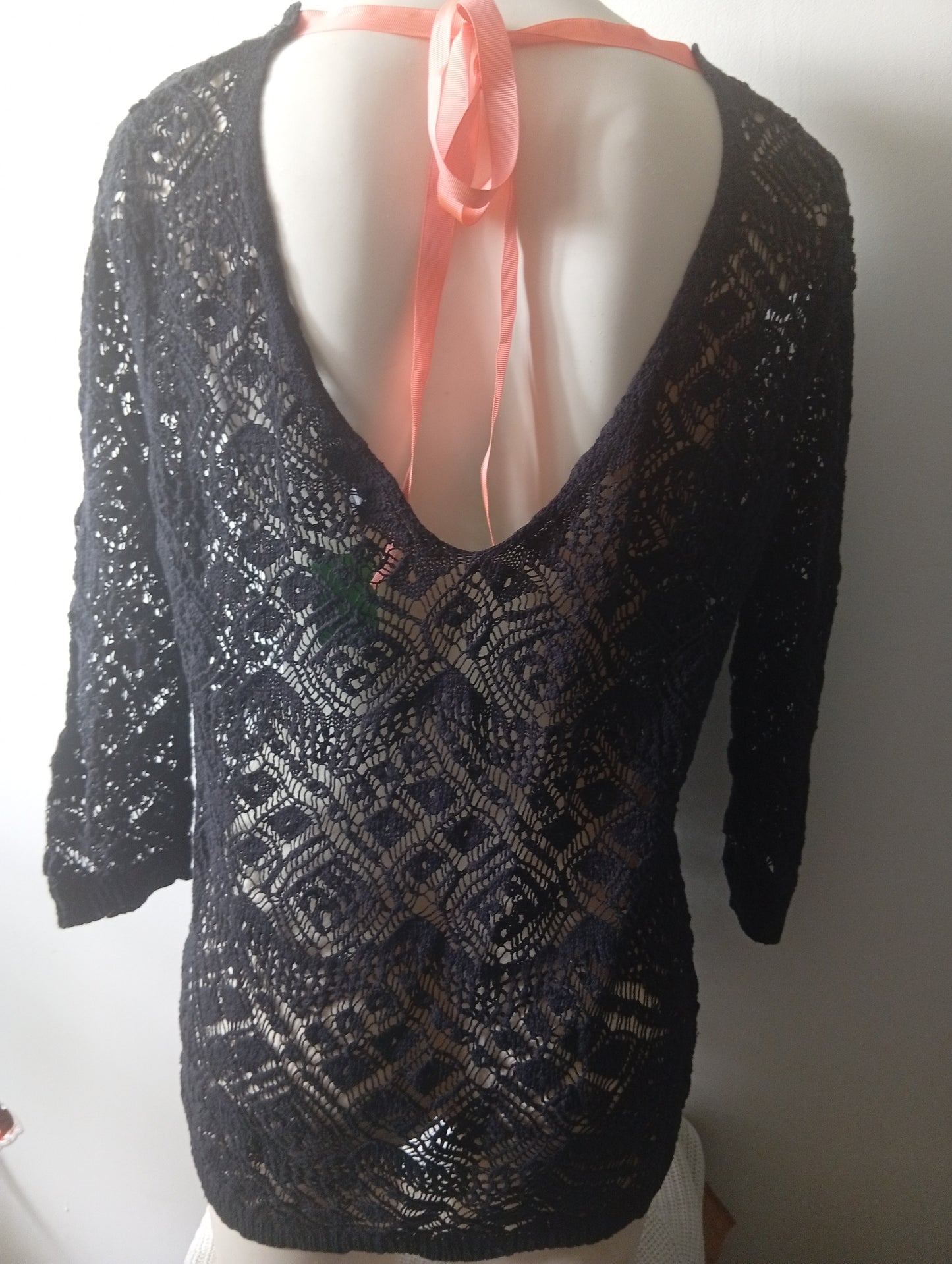 Pull manches longues style crochet La Redoute Création - Noir - L. K0014
