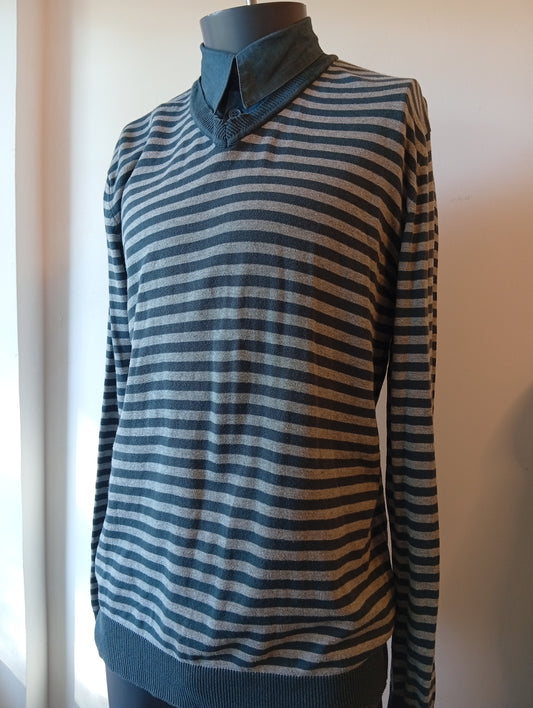 Pull Homme Col Chemise E Bound Taille XL. H0022