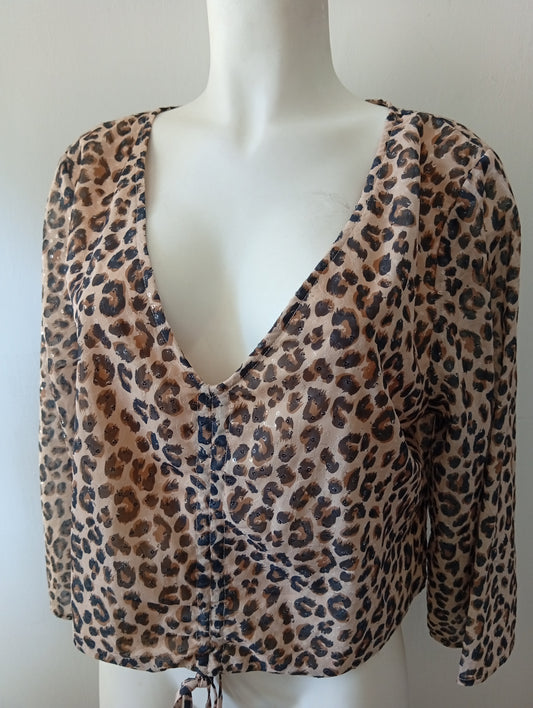 Blouse Léopard Manches Longues Divided - Taille 46. H007