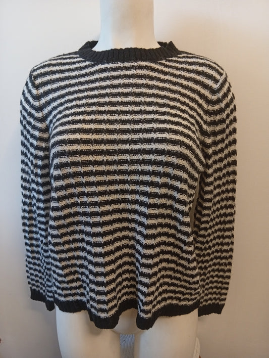 Pull femme Dazy blanc et noir taille M. J0023