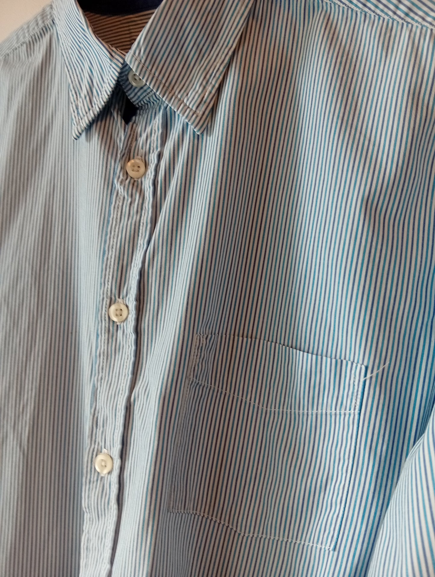 Chemise homme manches longues rayures Brice taille L coupe ajustée  I0025