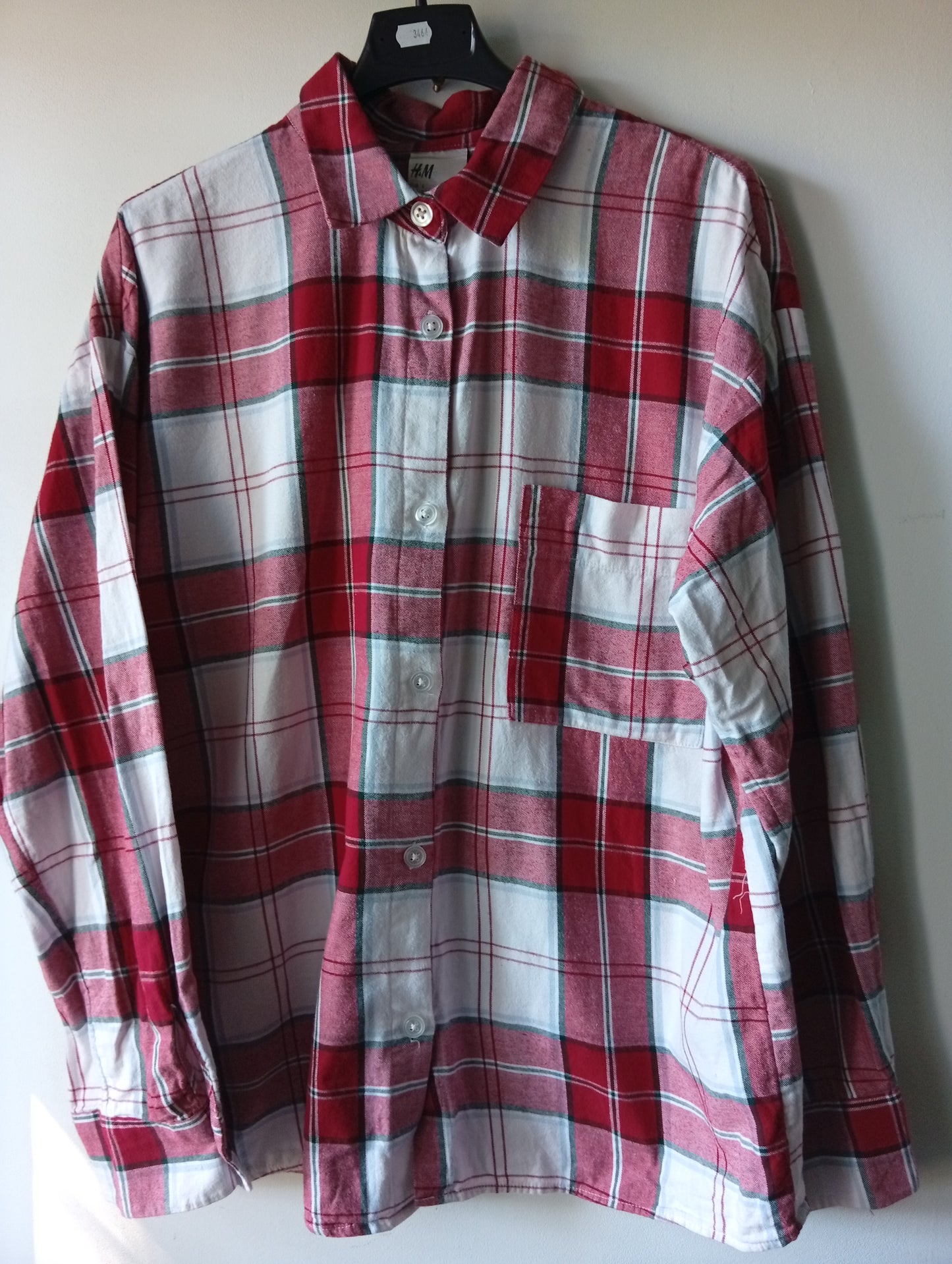 Chemise H&M à carreaux rouge - Taille S - Manches longues. L0029