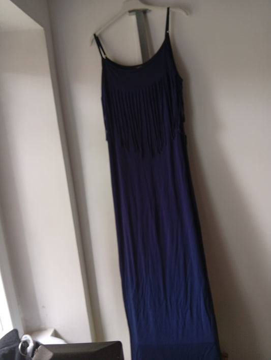 Robe longue à bretelles Jade & Me - Taille L - Bleu marine  C005