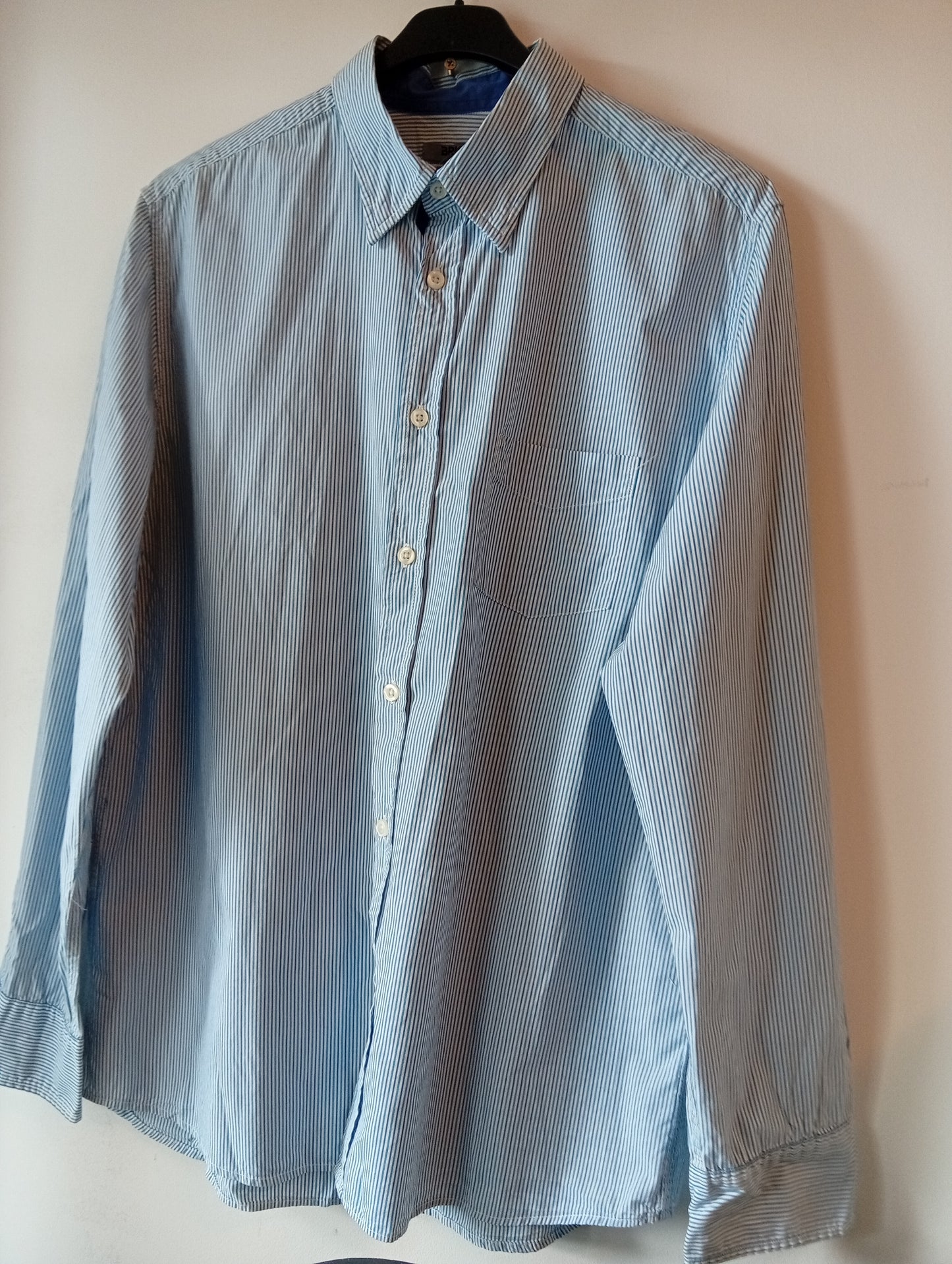 Chemise homme manches longues rayures Brice taille L coupe ajustée  I0025