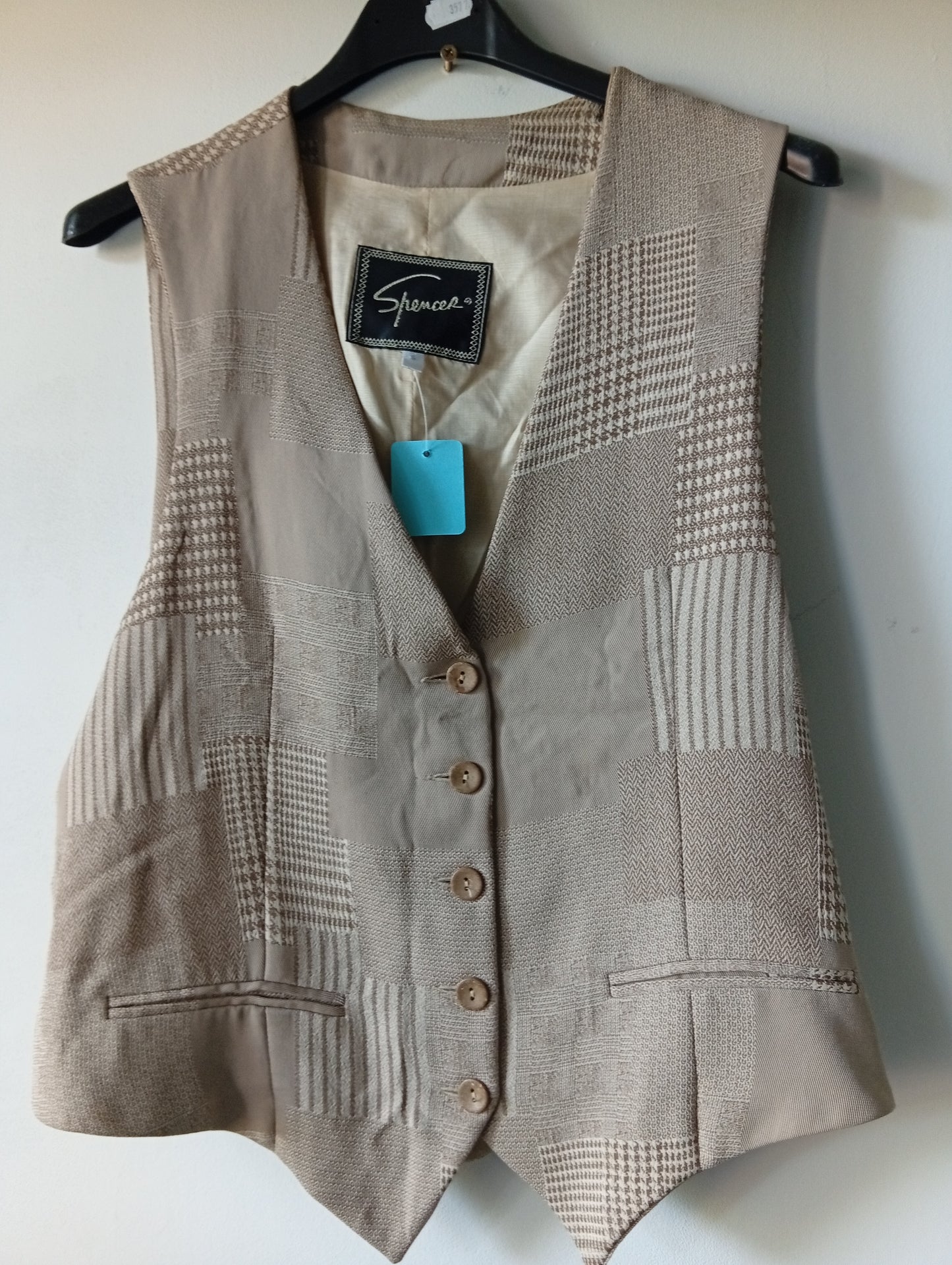 Gilet de costume Spencer - Taille S - Beige marron. L0020