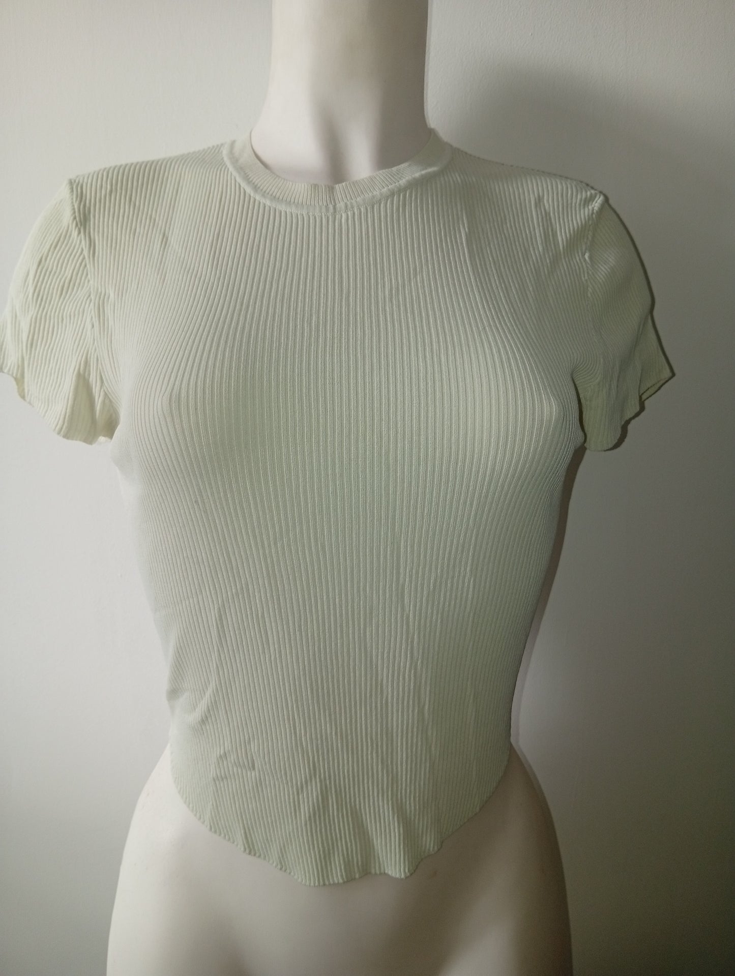 Crop Top Manches Courtes Zara Vert Très Clair - Taille M  K0021