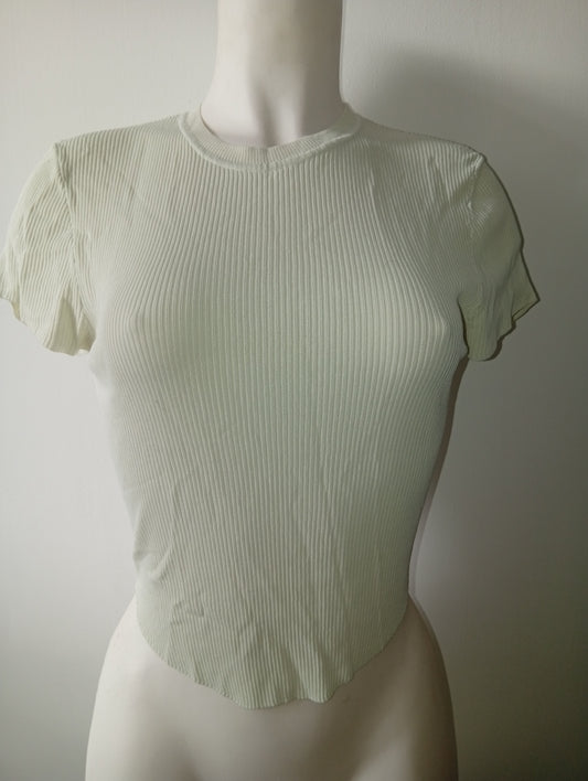 Crop Top Manches Courtes Zara Vert Très Clair - Taille M  K0021