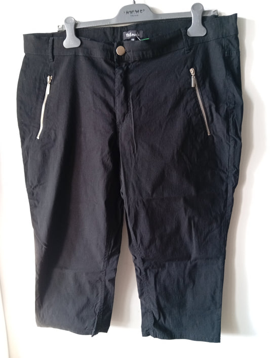 Pantacourt femme MS mode taille 48 noir. J0012