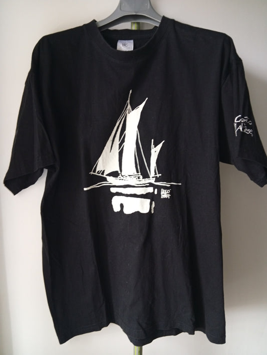 T-shirt noir B et C collection - Taille L avec motif. B0031