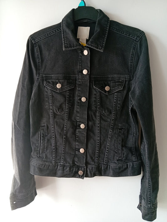 Veste en jean H&M noire - Taille S. F0038