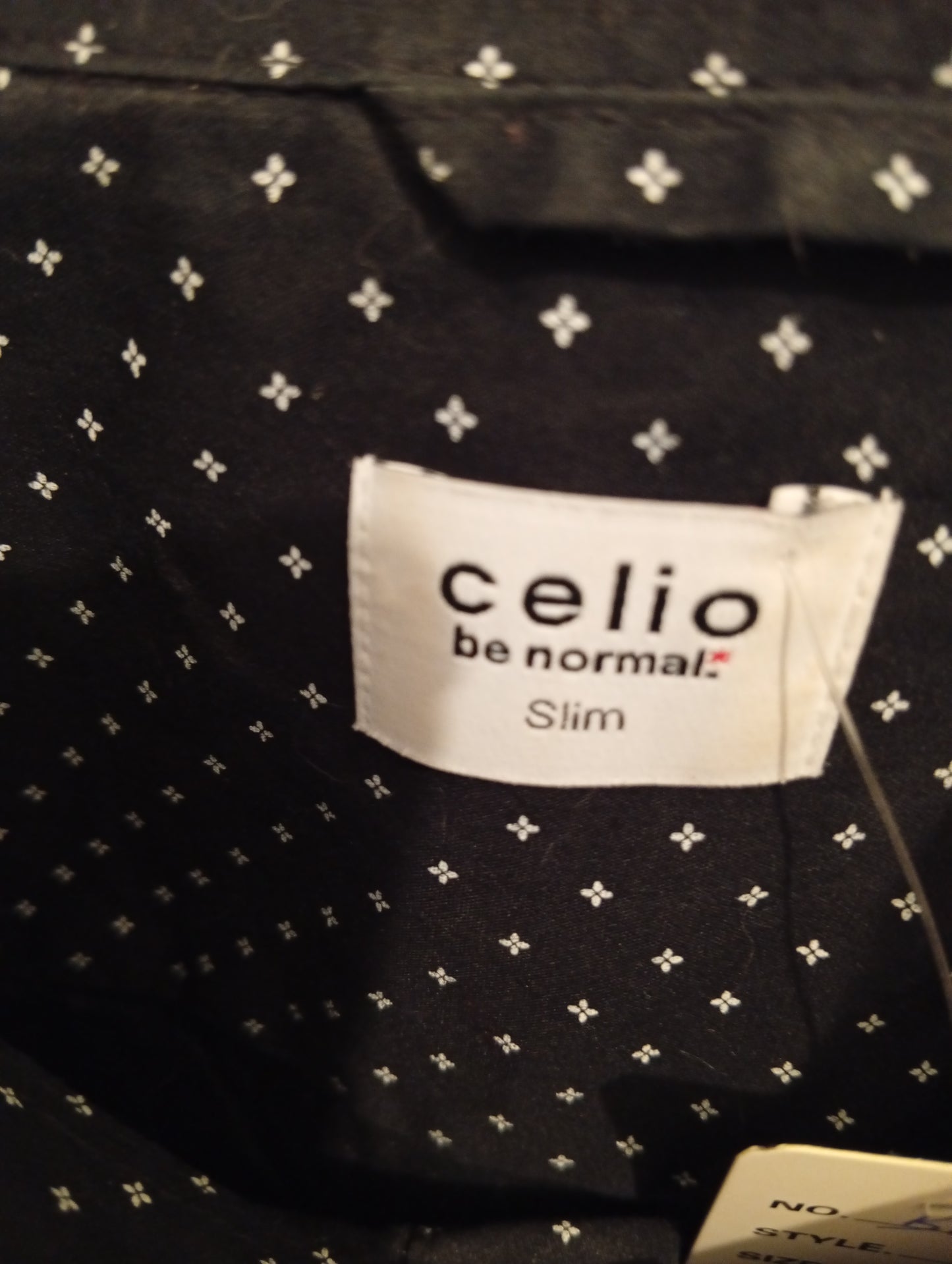 Chemise homme slim Celio noire avec motif - Taille XL (43-44 cm)