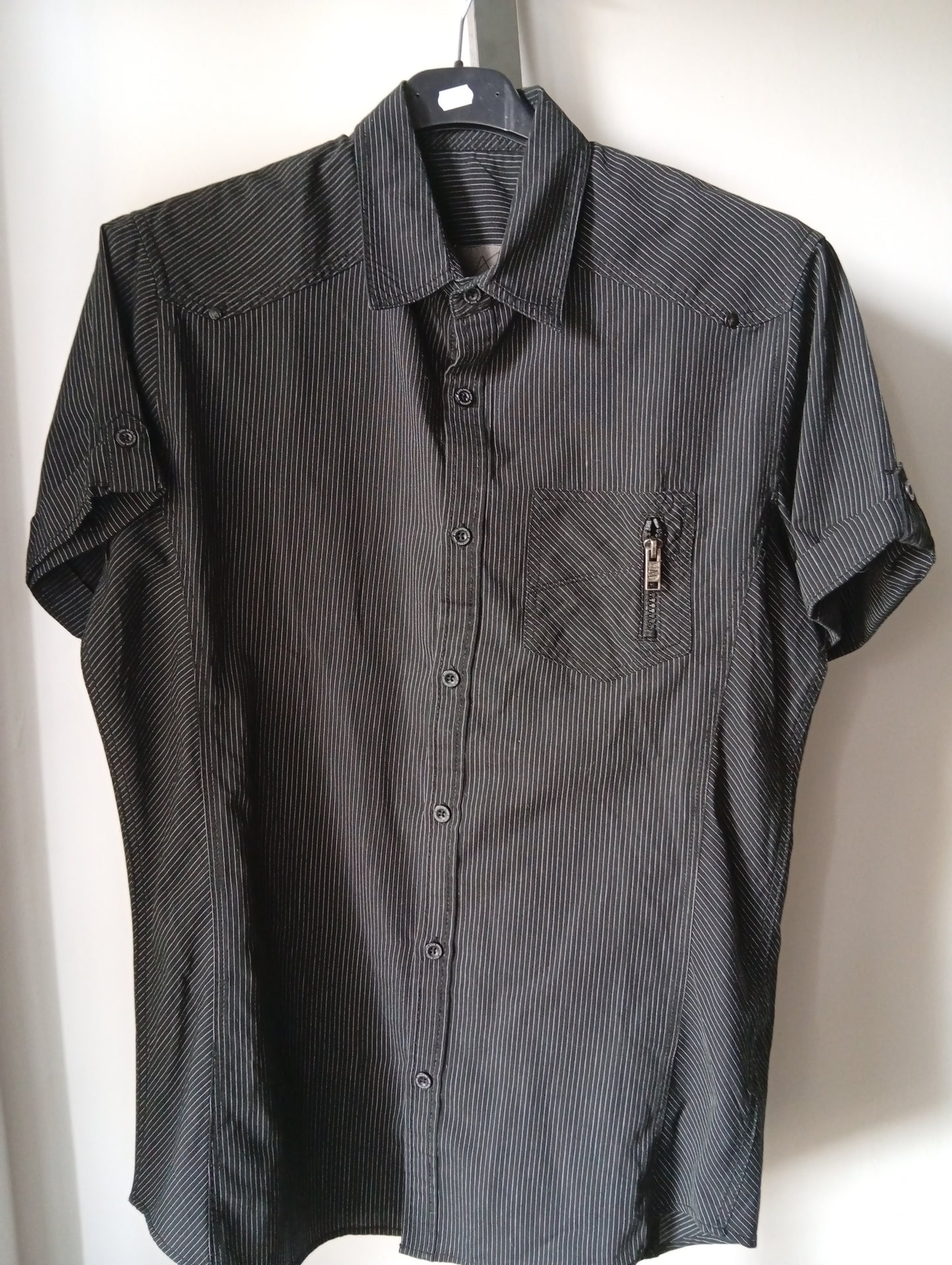 Chemise homme DWK noire à rayures - Taille M   E0014
