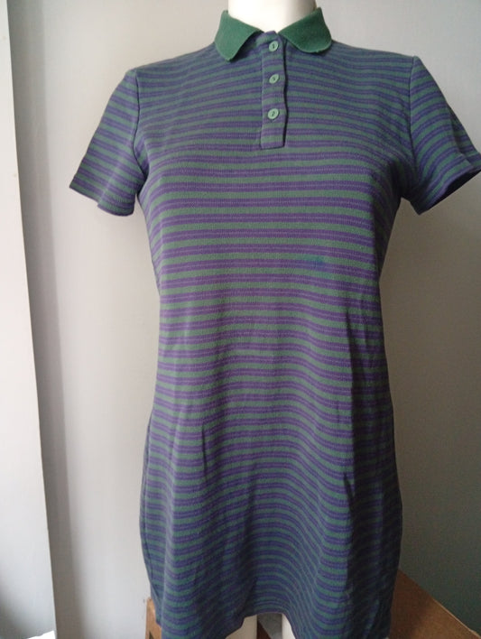 Robe femme Urban Revivo col polo vert rayures violet - Taille 38/40 B0020