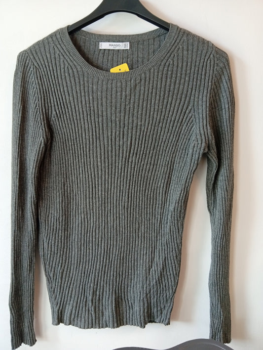 Petit pull femme Mango taille M gris. I0016