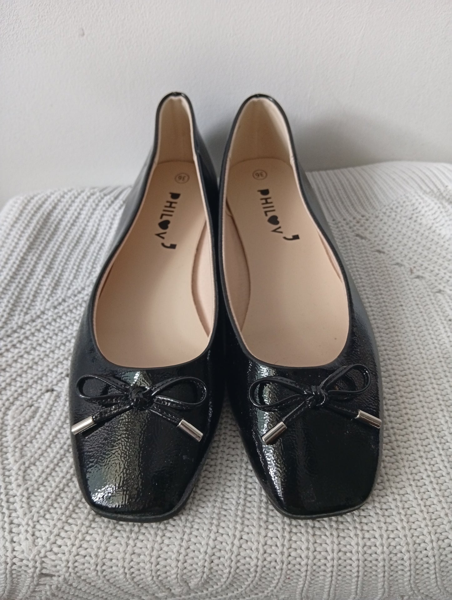 Ballerines Femme Philov' - Brillantes avec Nœud - Pointure 36. K0036