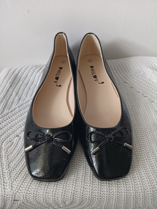 Ballerines Femme Philov' - Brillantes avec Nœud - Pointure 36. K0036