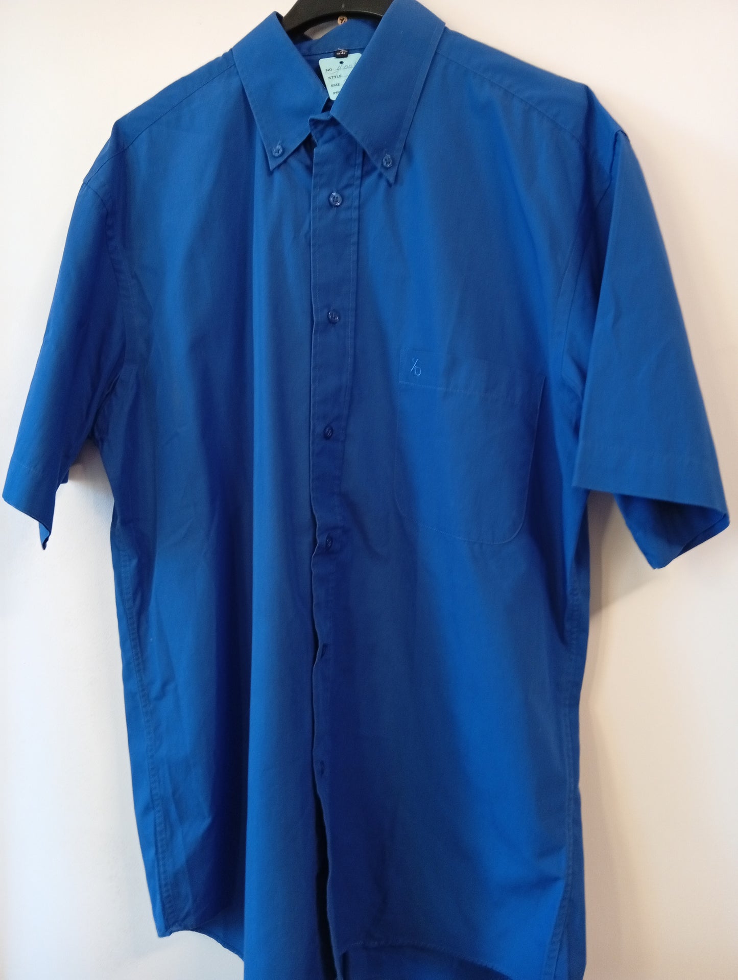 Chemise homme Yves d'Orsay - Taille 39/40 - Bleu - Manches courtes.  L0027