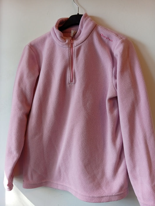Pull Quechua Fille 14 ans Rose avec Zip Col   I008