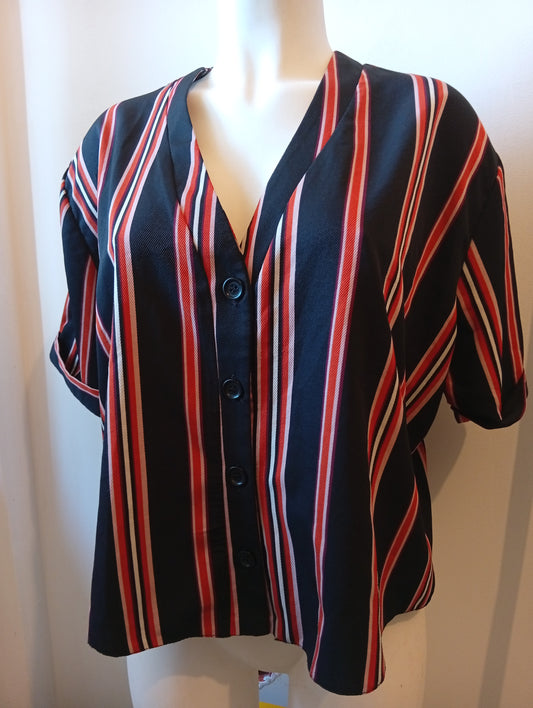 blouse chemisier  New Look Noir à Rayures Taille 44   D003